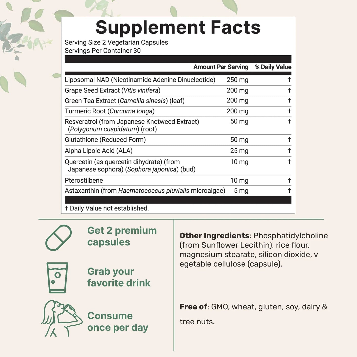 Liposomal NAD+ - Ultimate 1000mg, 60 Veggie Capsules