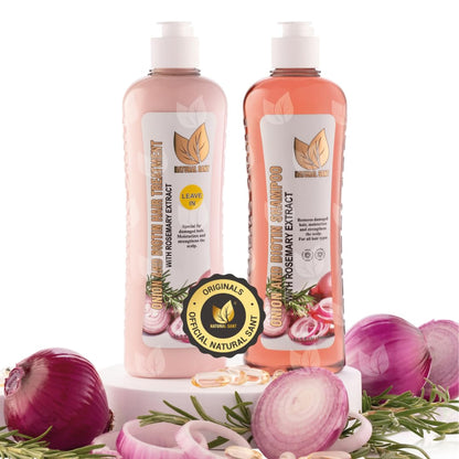 Onion, Biotin, and Rosemary Shampoo & Treatment Set – Stronger, Thicker, and Longer Hair